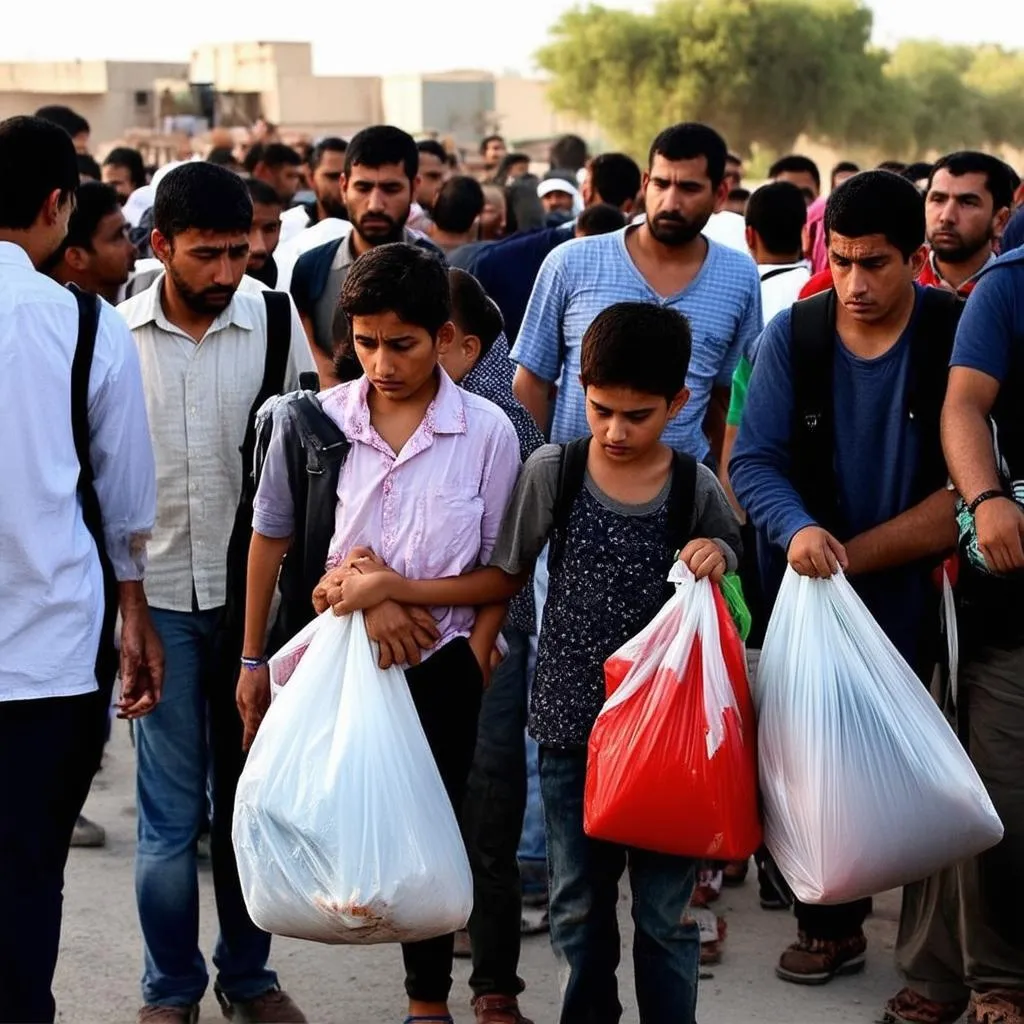 Palestinian Family at Checkpoint