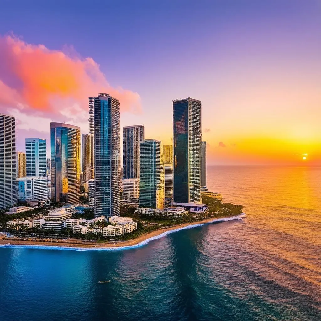 Panama City Skyline at Sunset