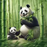 Pandas Relaxing in a Bamboo Forest