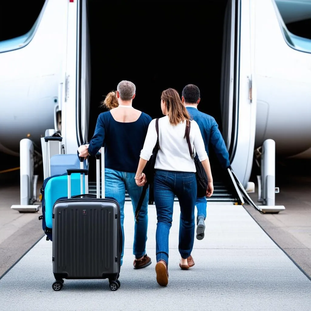 Passengers Boarding a Plane