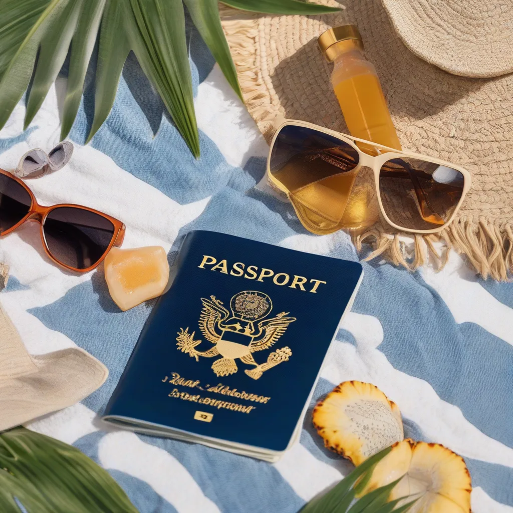 Passport and Beach Gear