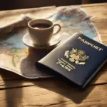 Passport and Map on a Table