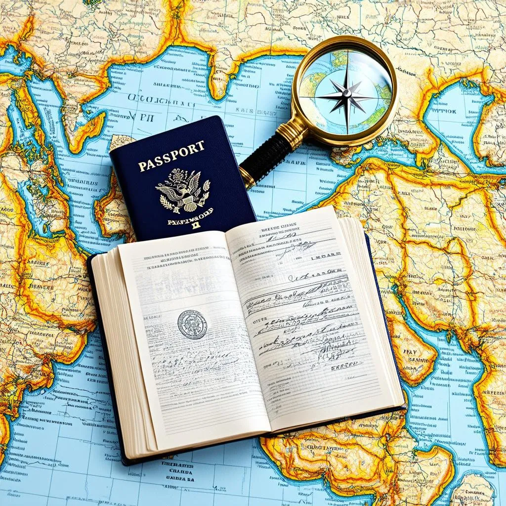 Passport and Map