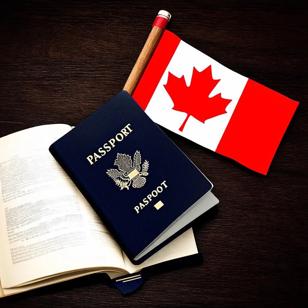 Passport and Maple Leaf