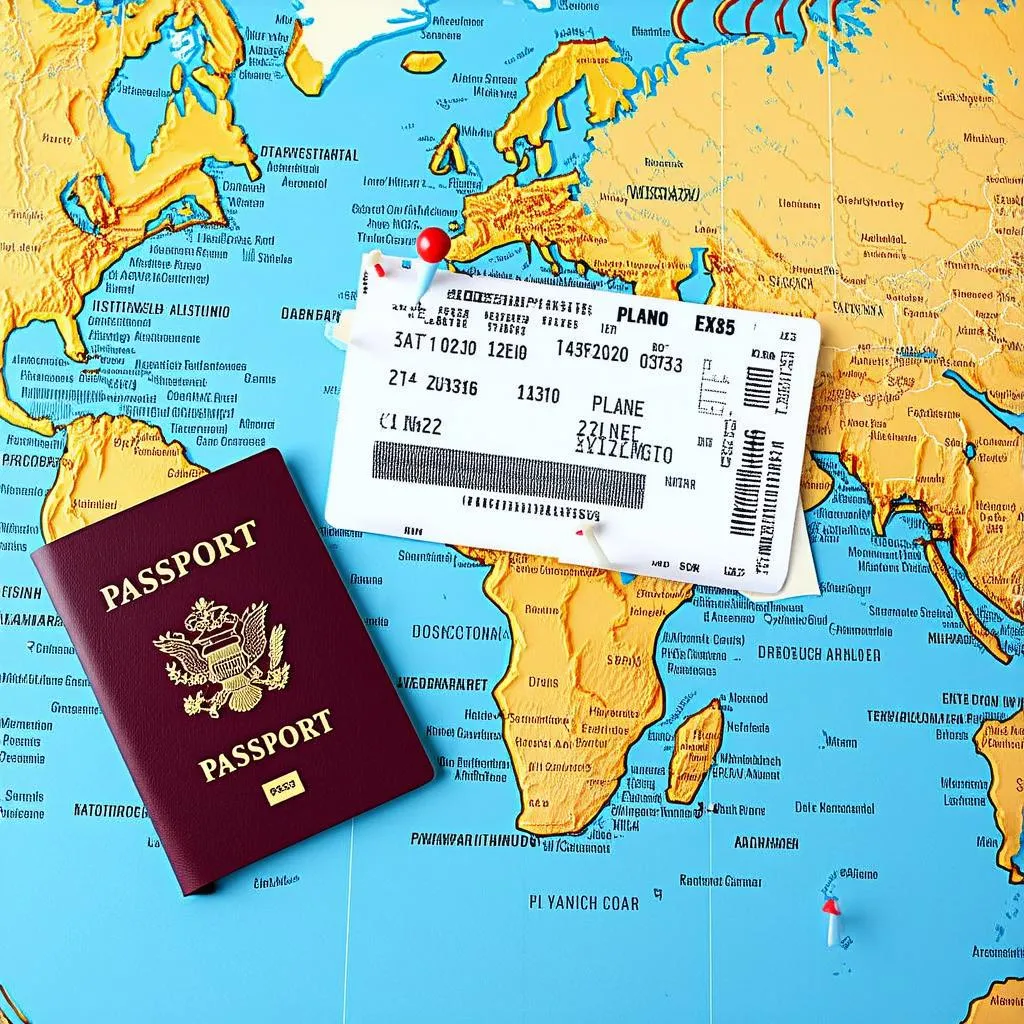 Passport and Plane Ticket