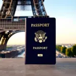 US passport and Eiffel Tower