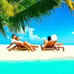 Couple relaxing on a beach