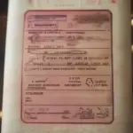 Passport with Travel Document Number Highlighted