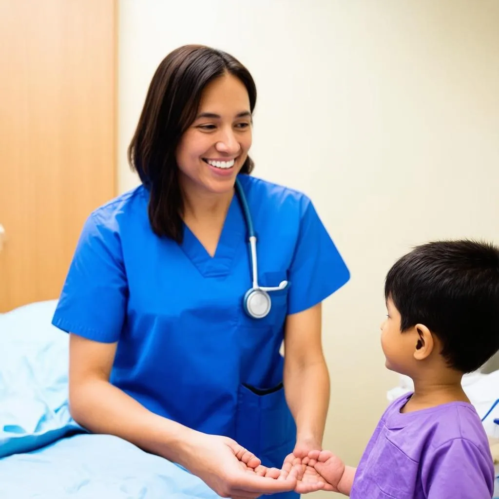 Pediatric Travel Nurse with Child