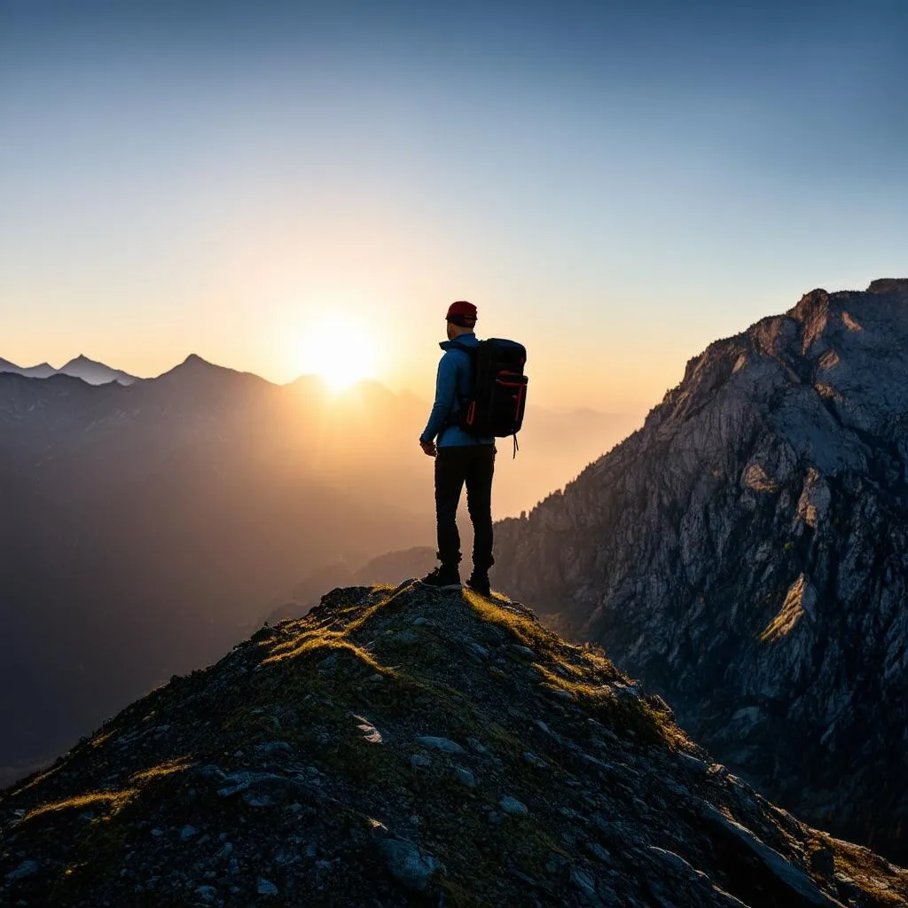 Traveler Taking in Scenic View