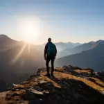 Travel enthusiast enjoying a scenic sunrise