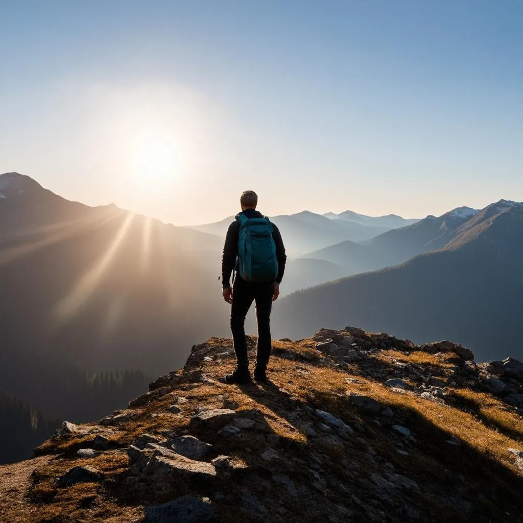 Travel enthusiast enjoying a scenic sunrise