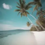 White sand beach with turquoise water