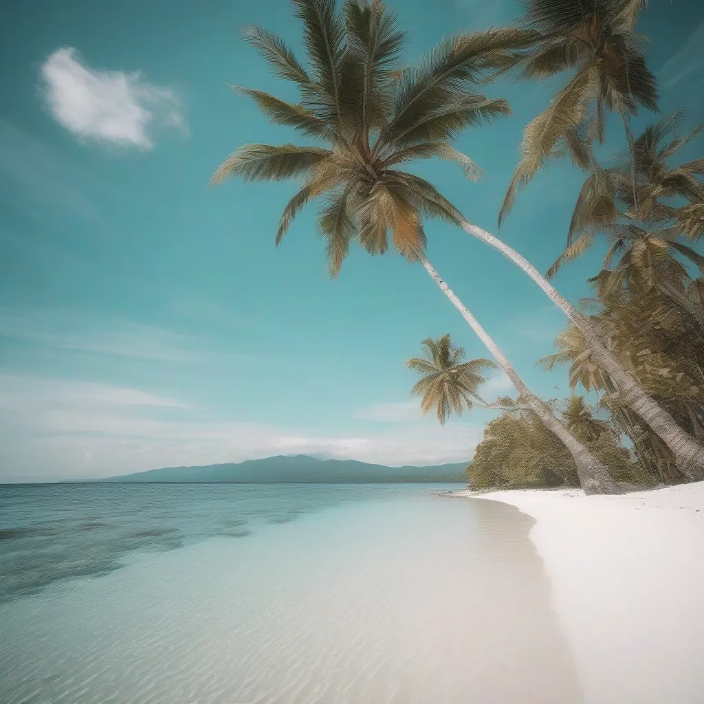 White sand beach with turquoise water