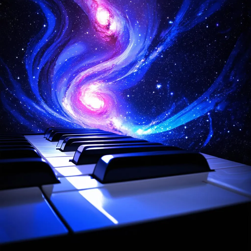 Piano Keys and Starry Night