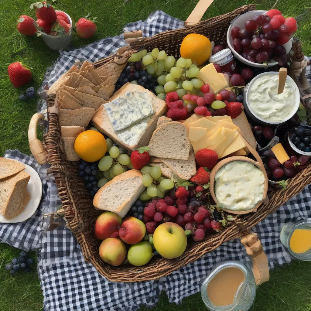 Picnic Basket with Appetizers