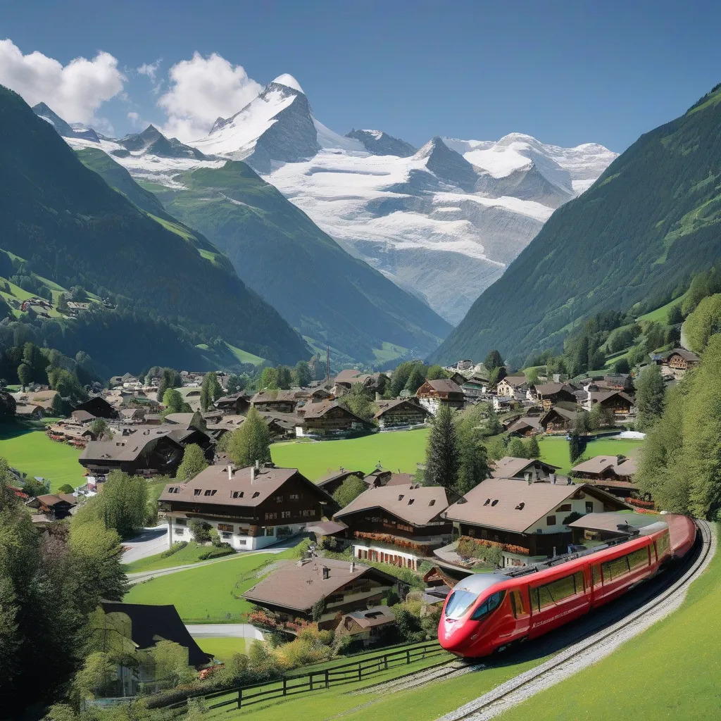 Scenic Swiss Alps village