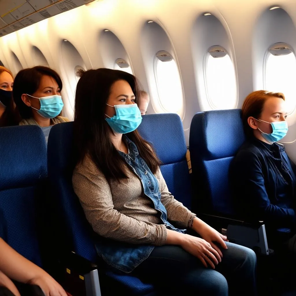 Crowded Plane Cabin