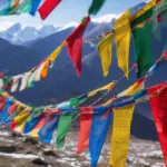 Prayer flags fluttering in the wind