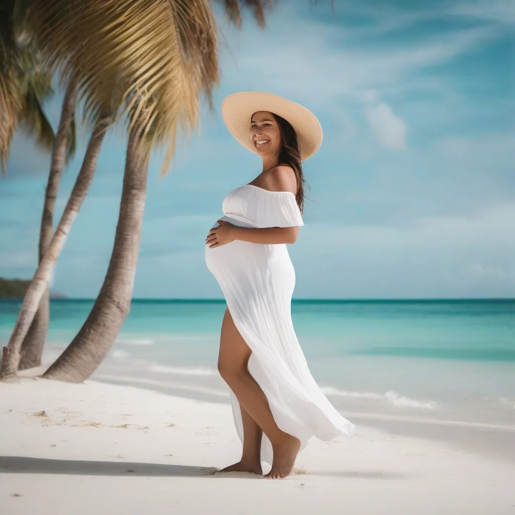 Pregnant Woman on Beach