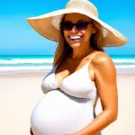 Pregnant Woman on Beach Vacation