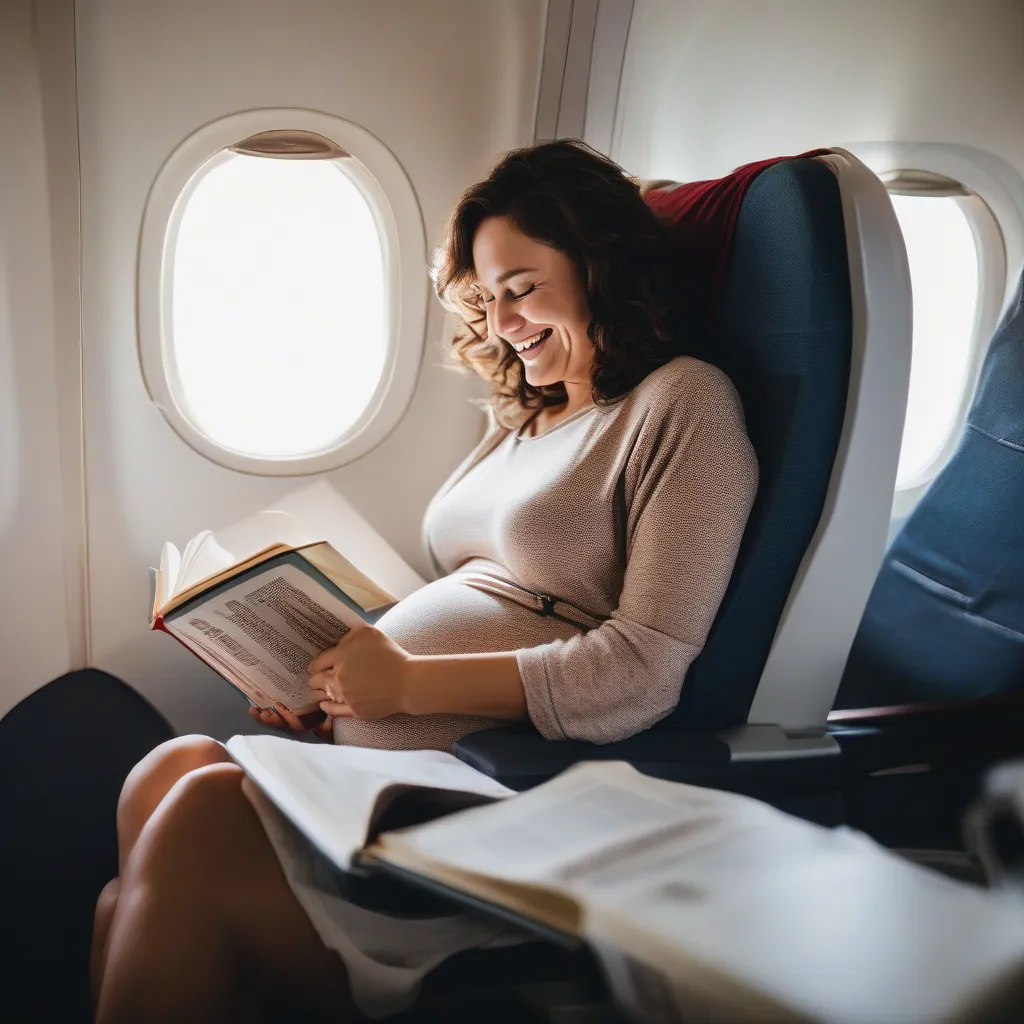 Pregnant Woman on Plane