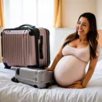 Pregnant Woman Packing Suitcase