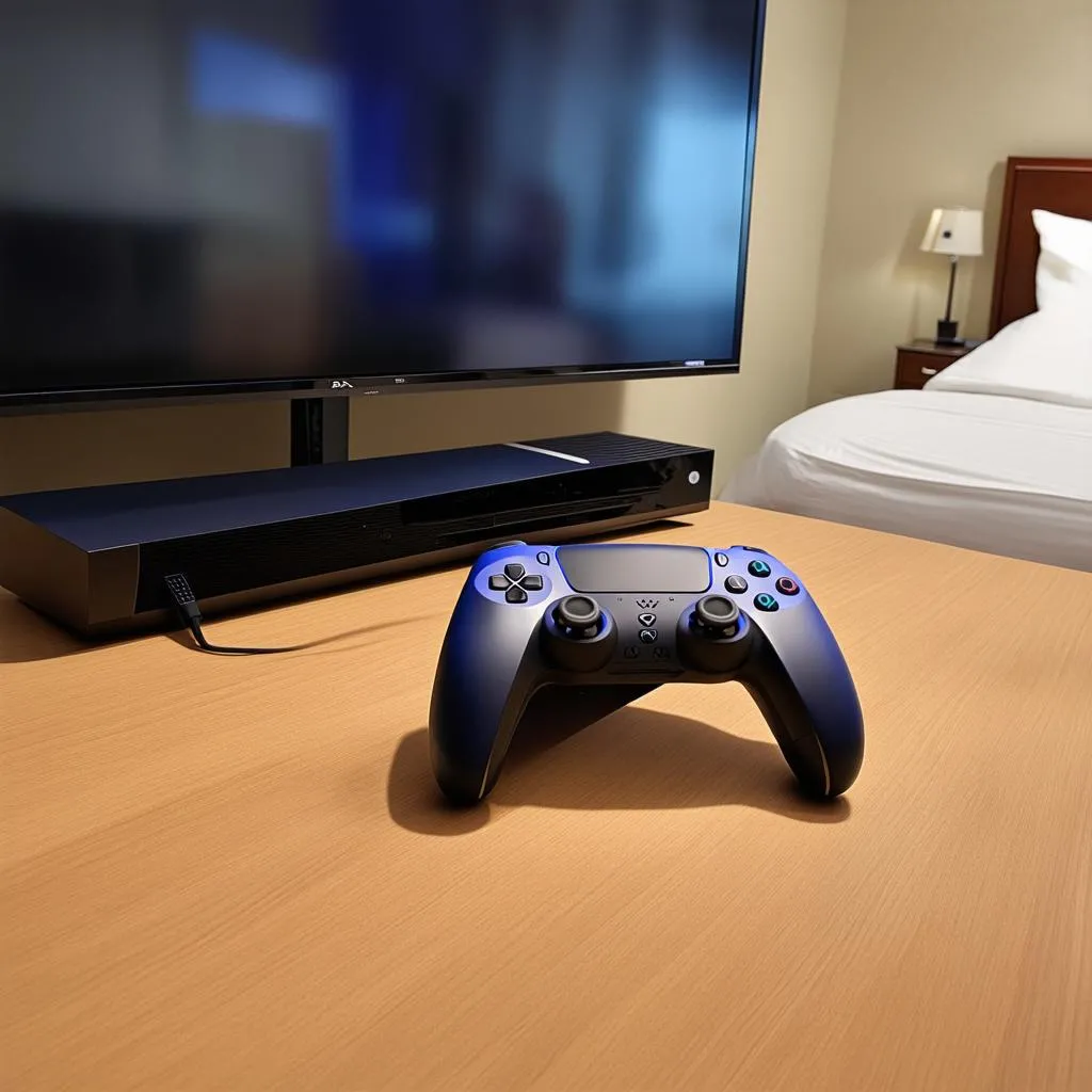 PS5 Setup in a Hotel Room