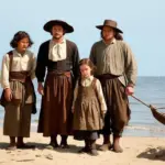 A Puritan family arrives in America