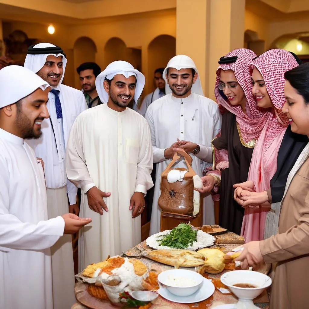 Tourists Experiencing Qatari Culture