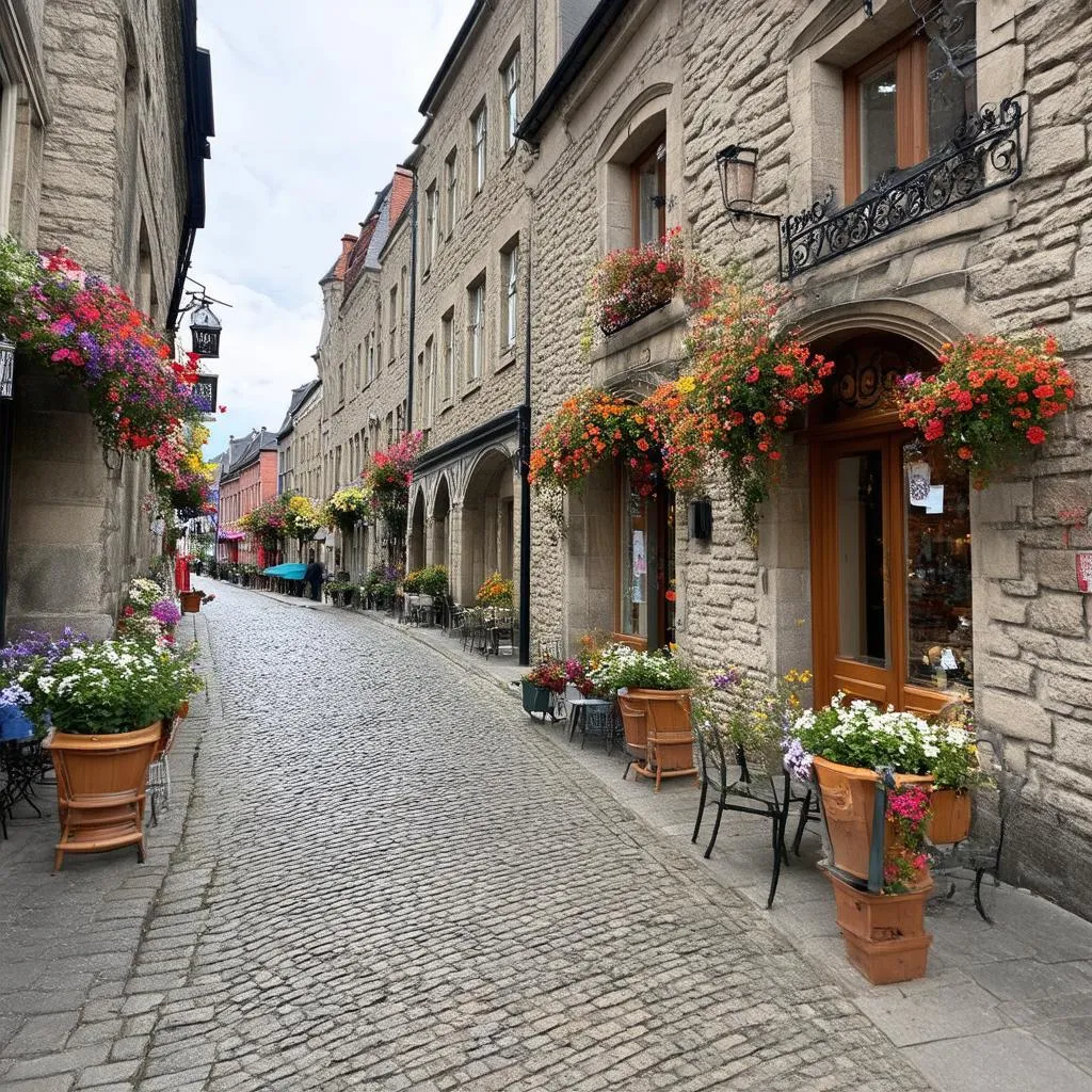 Quebec City Cobblestone Street