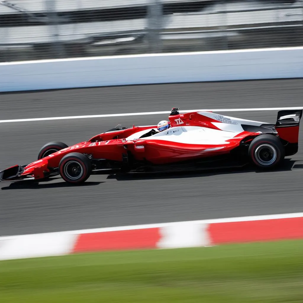 Race Car Speeding on a Track