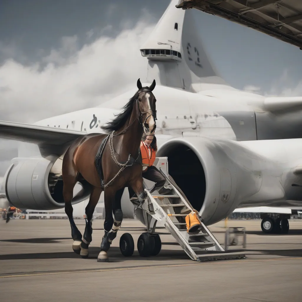 Racehorse Exiting Plane