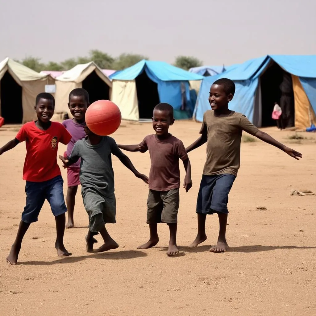 Refugee Children at a Camp