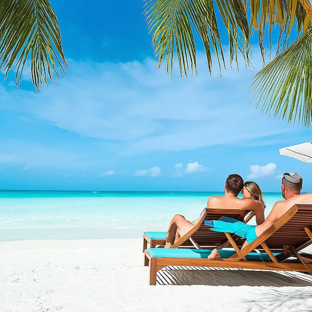 Relaxing on a tropical beach