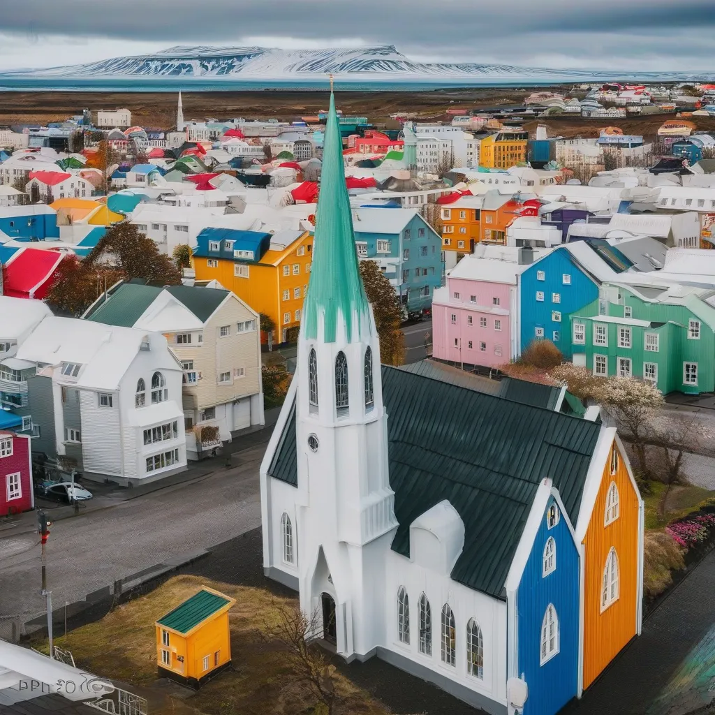 Reykjavik, Iceland with the Hallgrímskirkja church