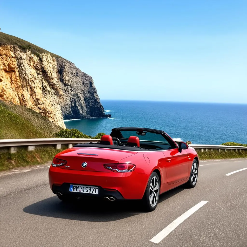 Car on a scenic road trip