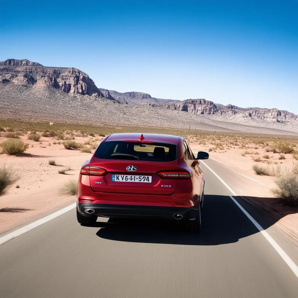 Road Trip Car on Open Highway