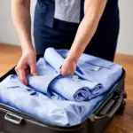 Rolling clothes for wrinkle-free packing