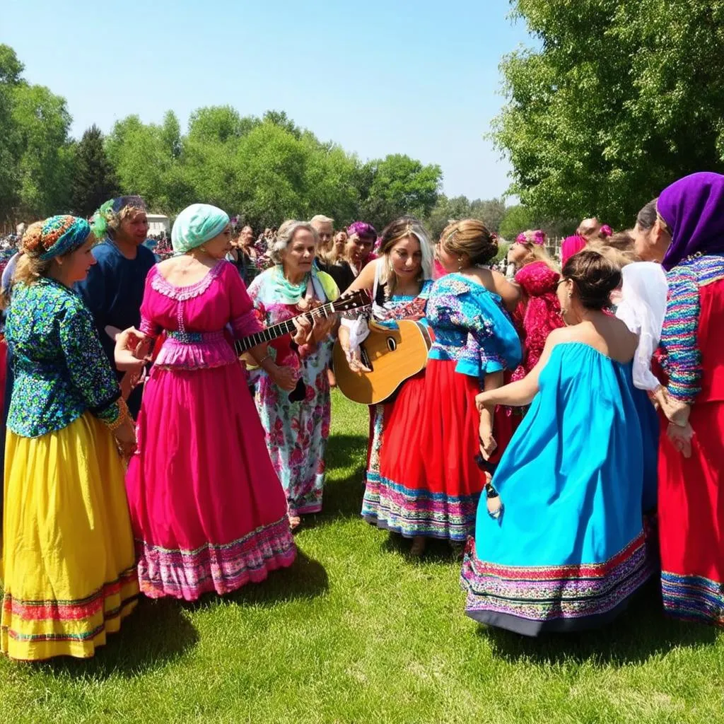 Romanichal Gypsy Family Gathering