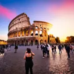 Rome Colosseum at Sunset