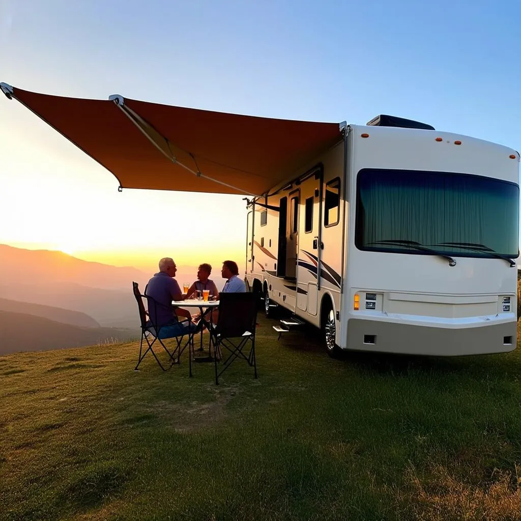 RV Awning with Mountain View