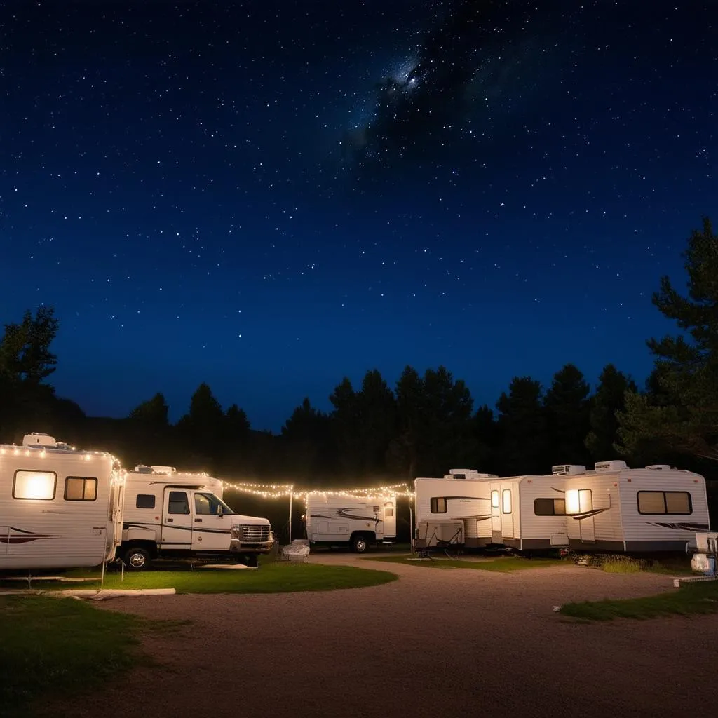 RV Campground at Night