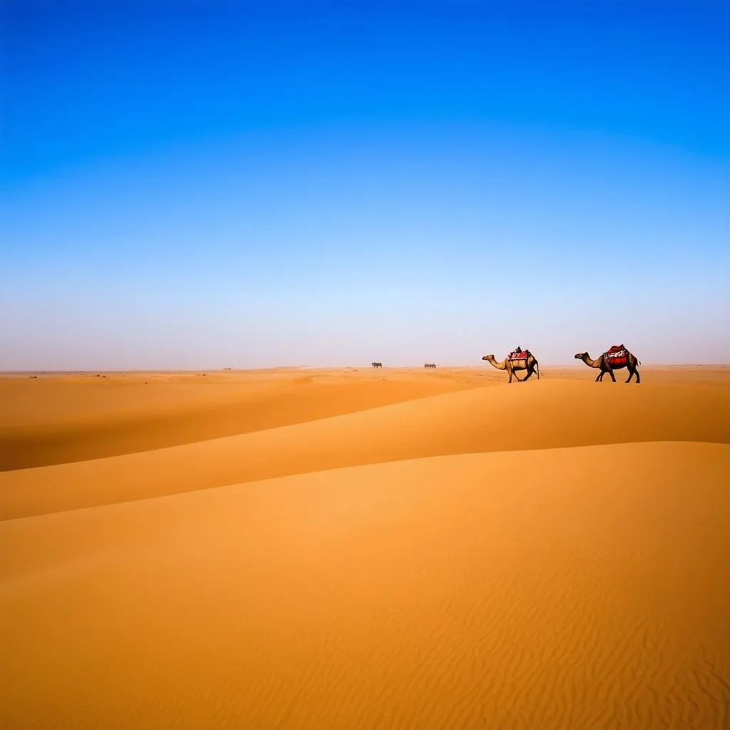 Vast Sahara Desert landscapes in Algeria