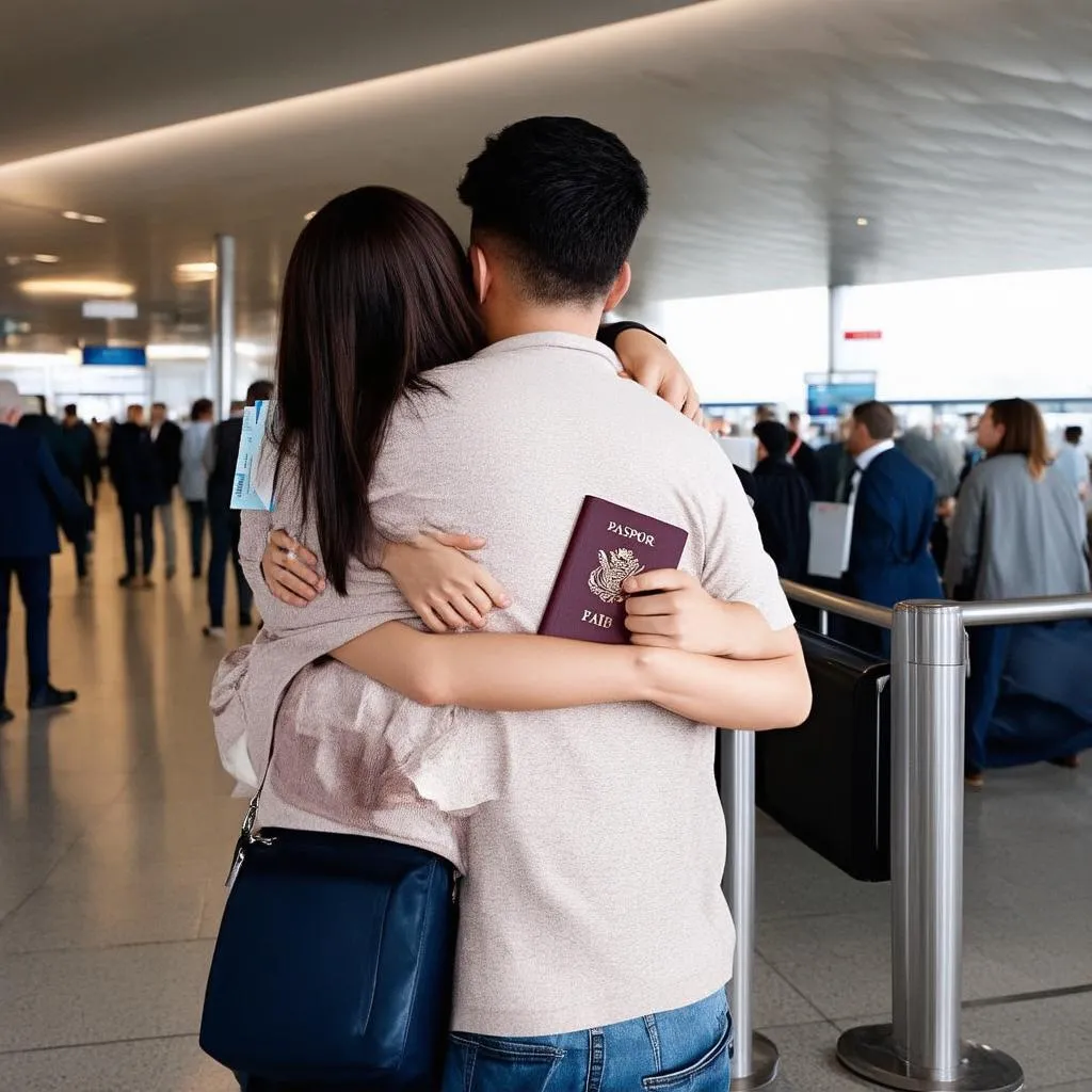 Saying Goodbye at Airport