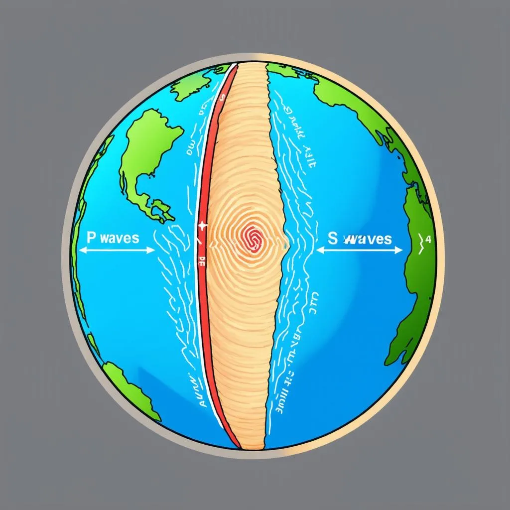 Seismic Waves Traveling Through Earth