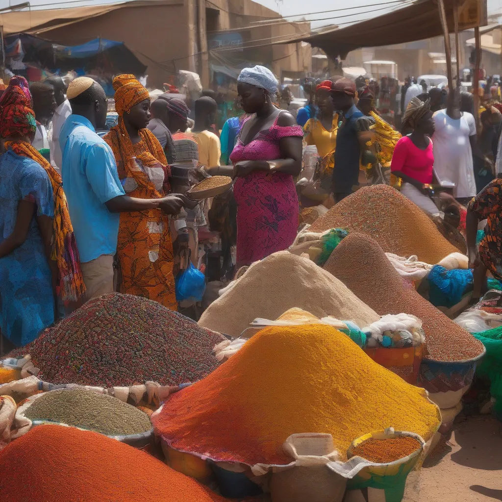 Bustling Dakar Market