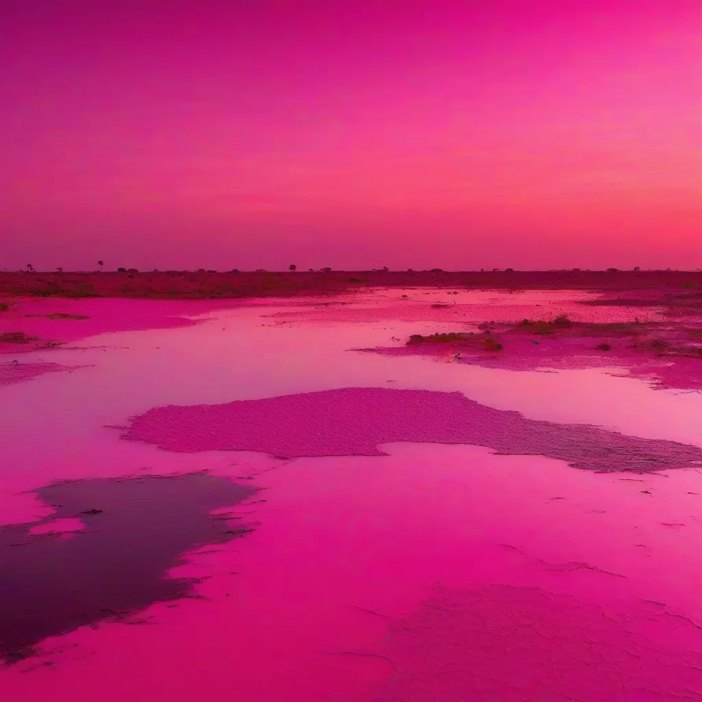 Pink Lake Retba Sunset