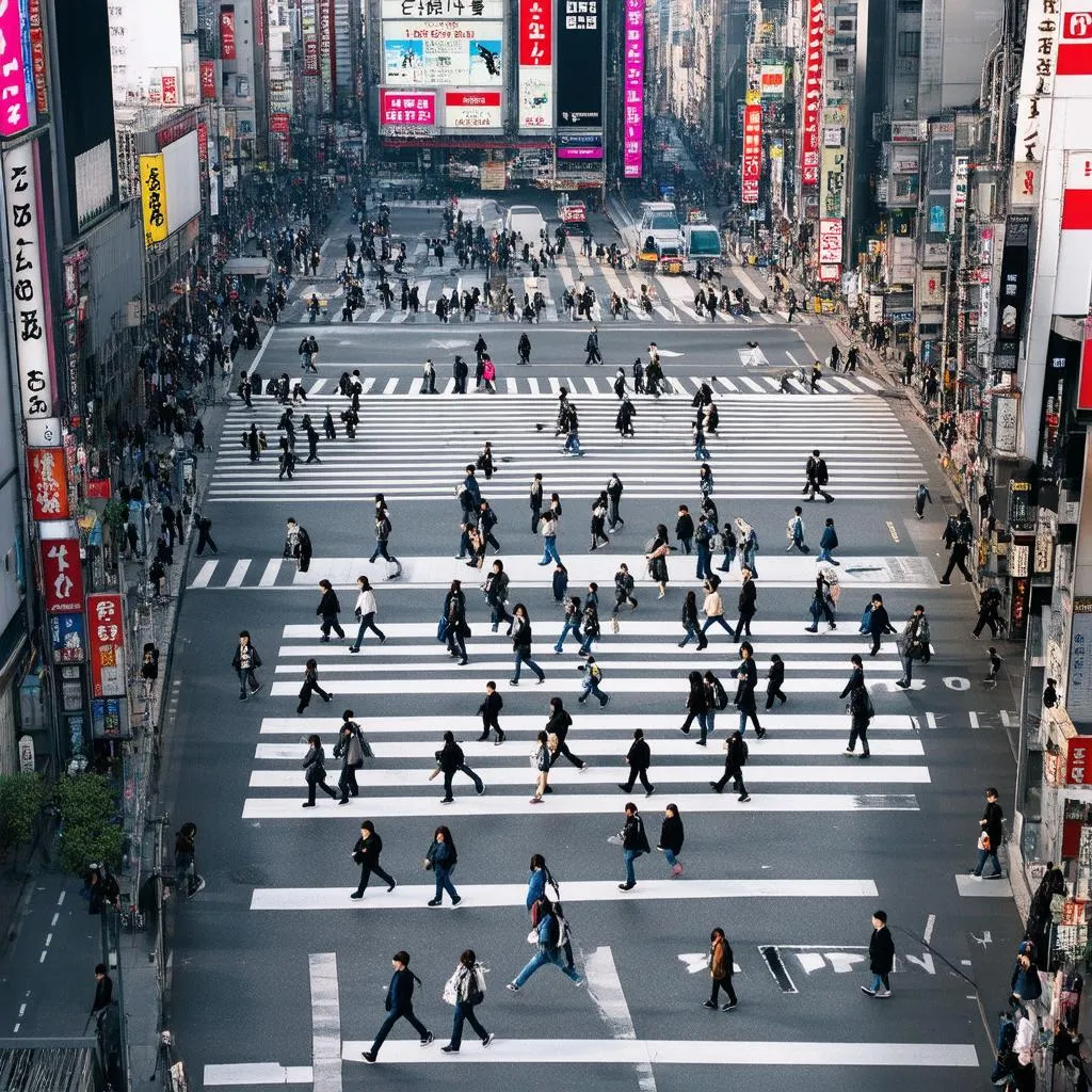 Crowds at Shibuya Crossing