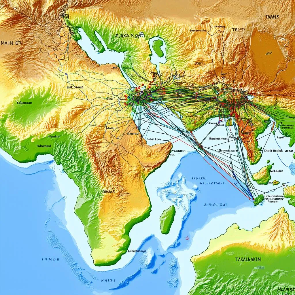 Ancient Silk Road Trade Routes Map